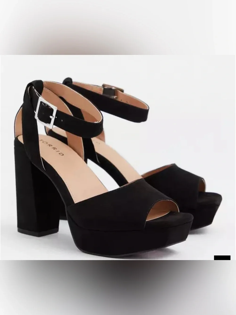 Torrid Black Platform Ankle Strap Heels size 9